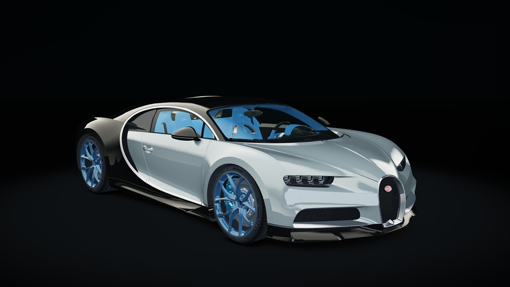 Bugatti Chiron, skin black_carbon_white_custom1
