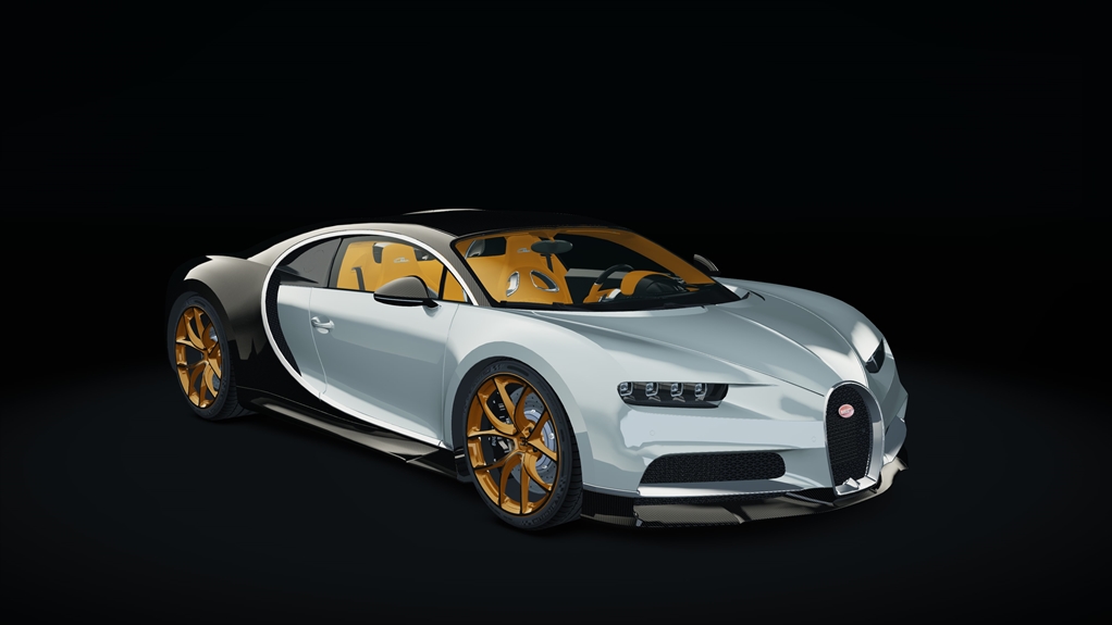 Bugatti Chiron, skin black_carbon_white_custom3
