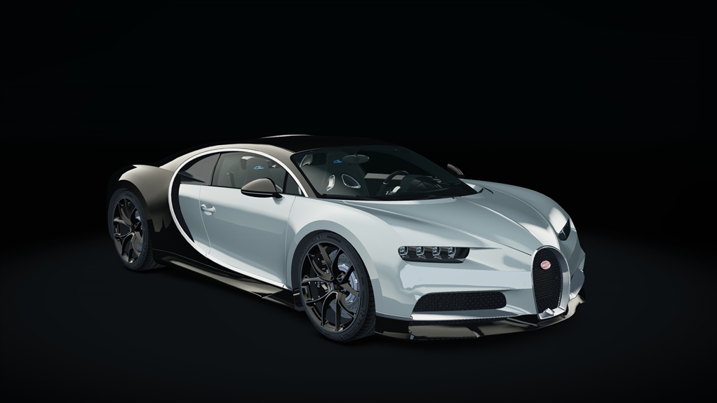 Bugatti Chiron, skin black_carbon_white_custom4