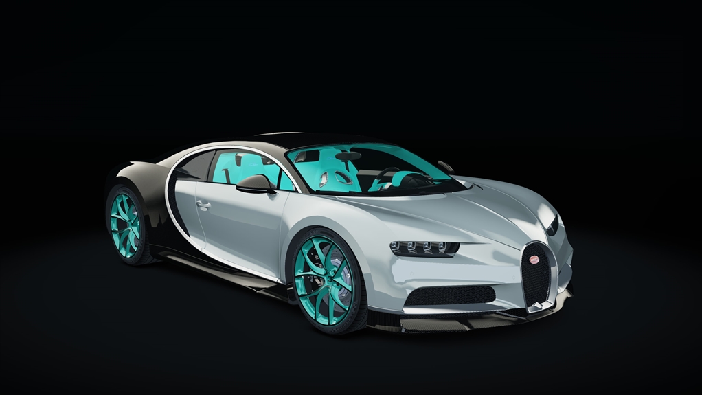 Bugatti Chiron, skin black_carbon_white_custom5