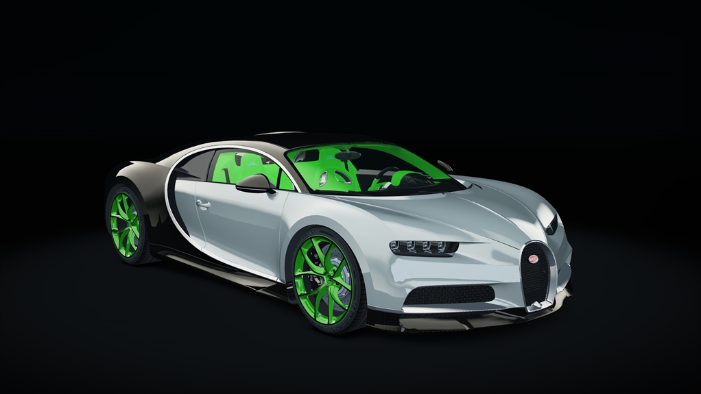 Bugatti Chiron, skin black_carbon_white_custom7