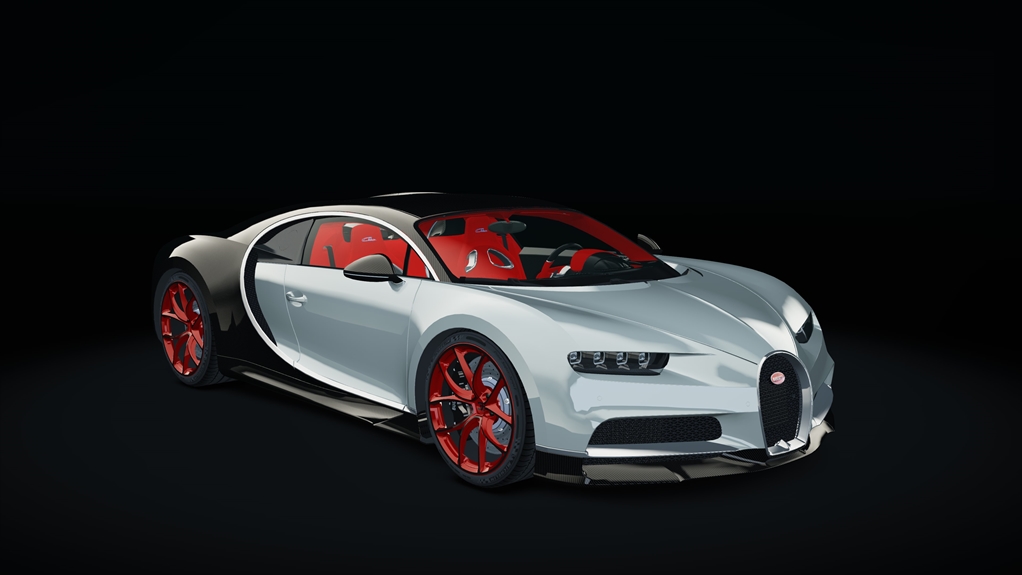 Bugatti Chiron, skin black_carbon_white_custom8