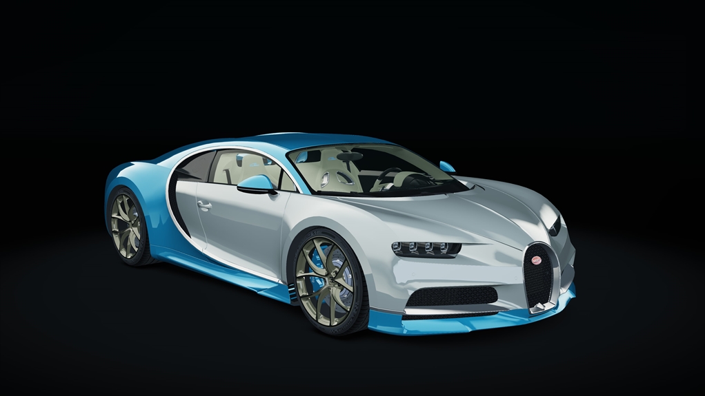 Bugatti Chiron, skin blue_white_custom2