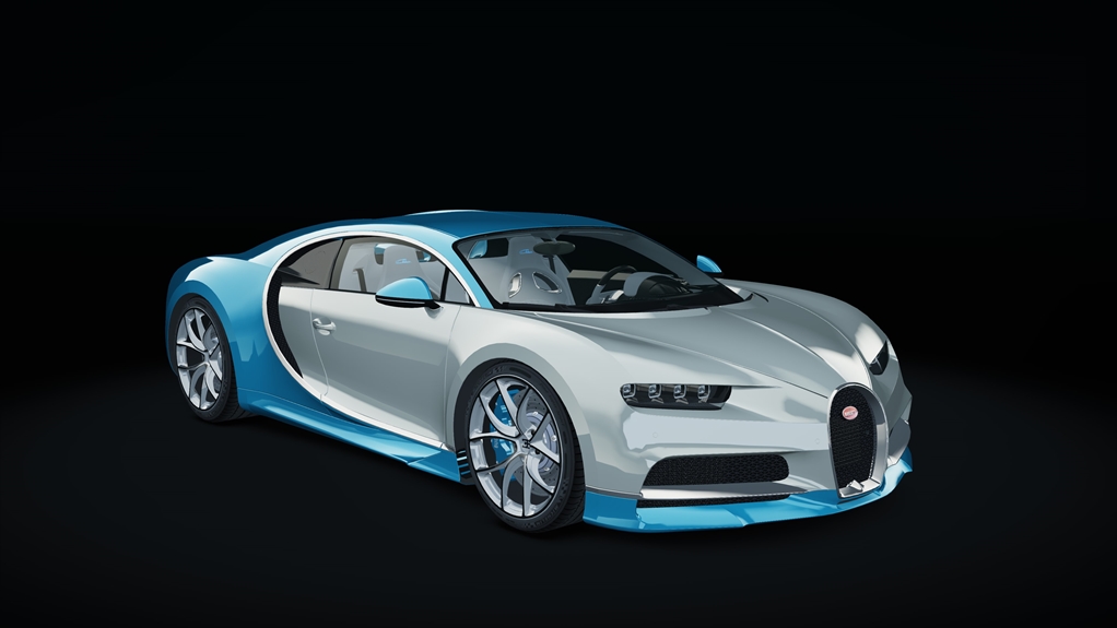 Bugatti Chiron, skin blue_white_custom4