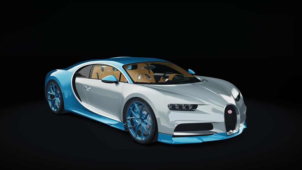 Bugatti Chiron, skin blue_white_stock