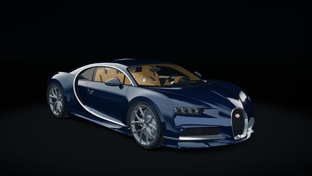 Bugatti Chiron, skin carbon_blue_stock