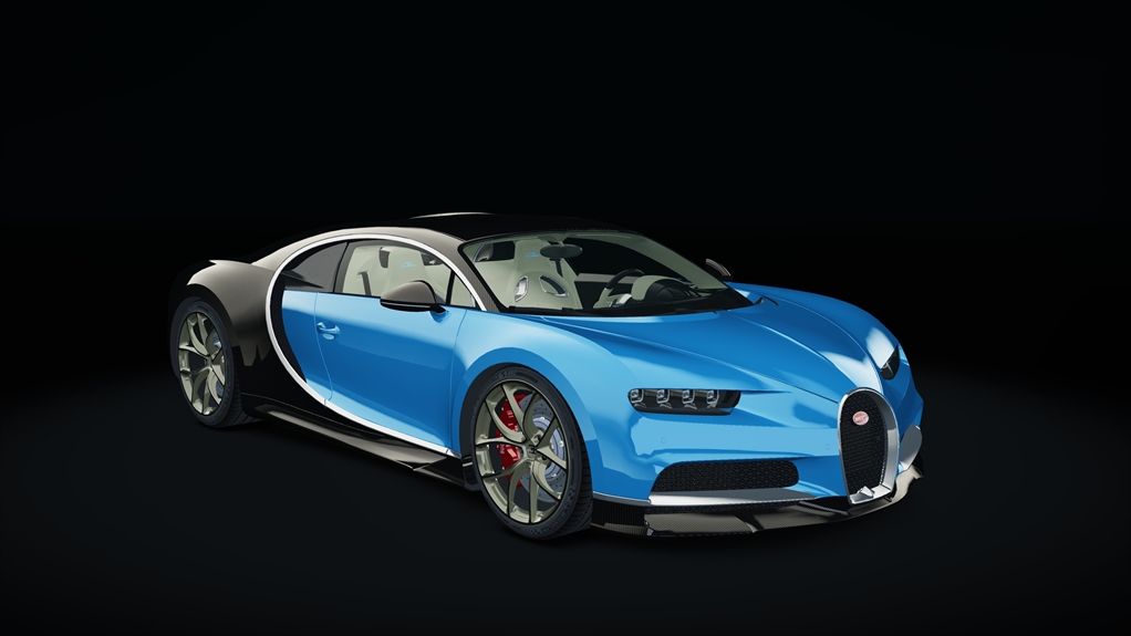 Bugatti Chiron, skin limited_babyblue_carbonblack