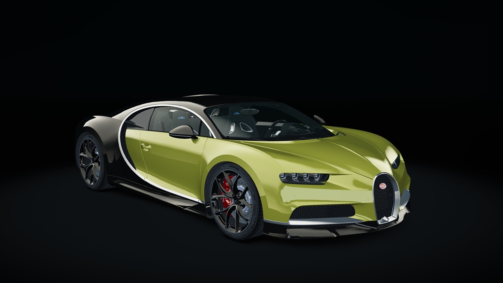 Bugatti Chiron, skin limited_yellow_carbonblack