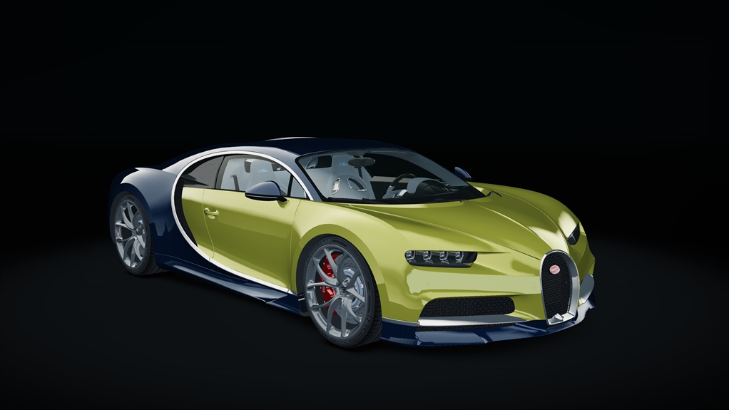 Bugatti Chiron, skin limited_yellow_carbonblue