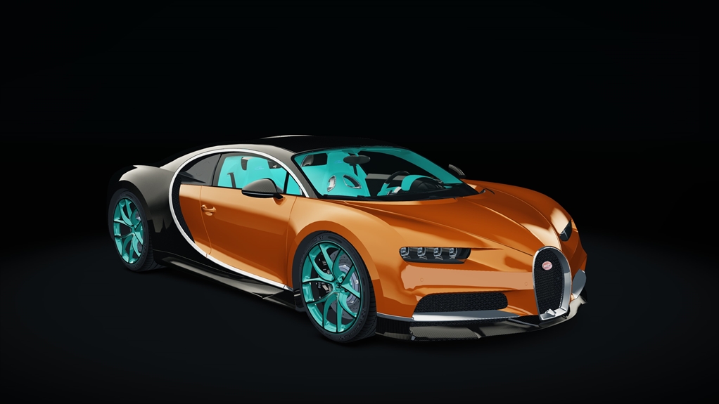 Bugatti Chiron, skin orange_black_carbon_custom1