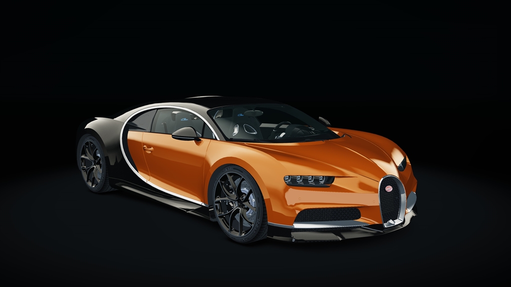 Bugatti Chiron, skin orange_black_carbon_custom3