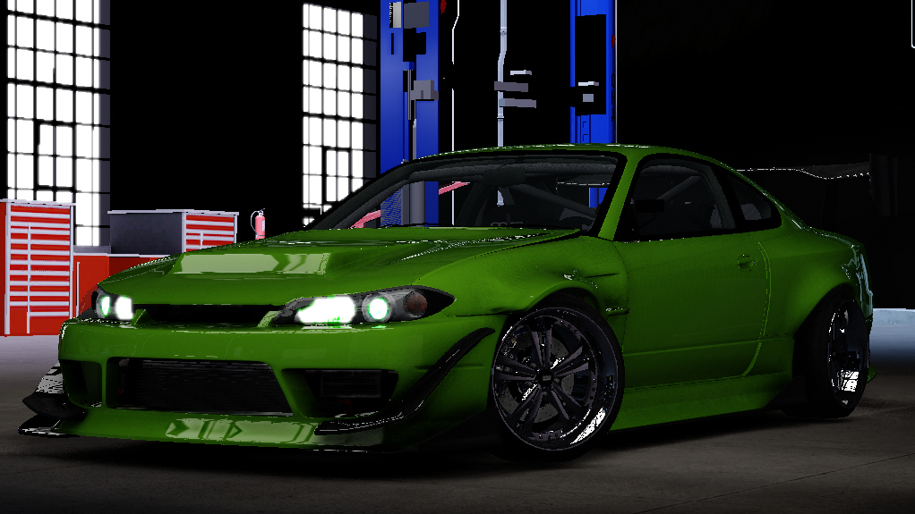 Chilly's Nissan Silvia S15, skin fluorescent green