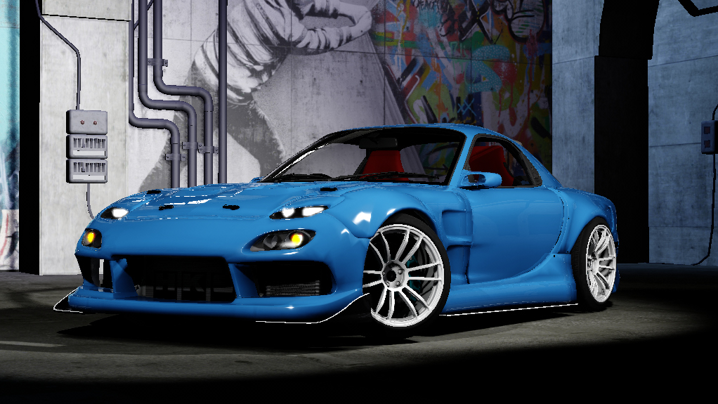 Mazda RX-7 Origin Drift, skin hyper blue