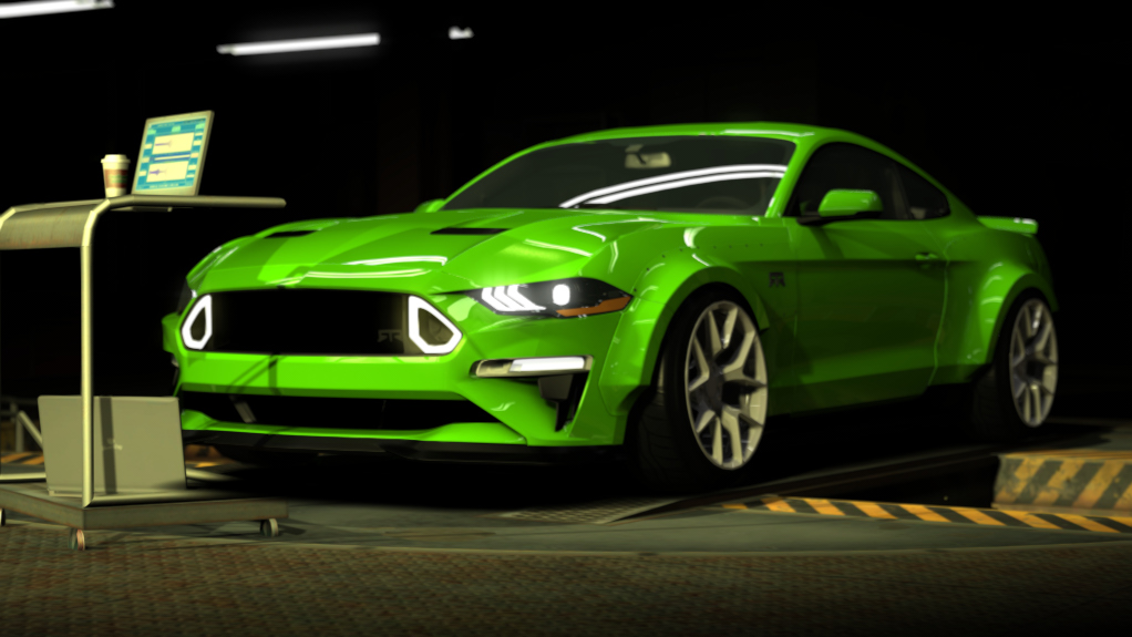 Ford Mustang RTR Spec 5D, skin fluorescent green