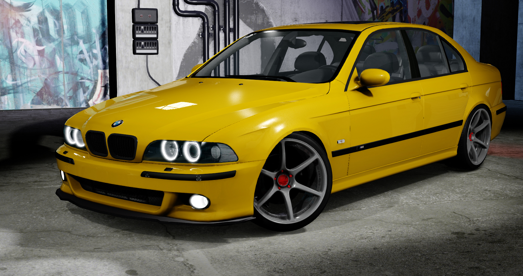 BMW M5 E39 '95 Drift, skin vivid_yellow
