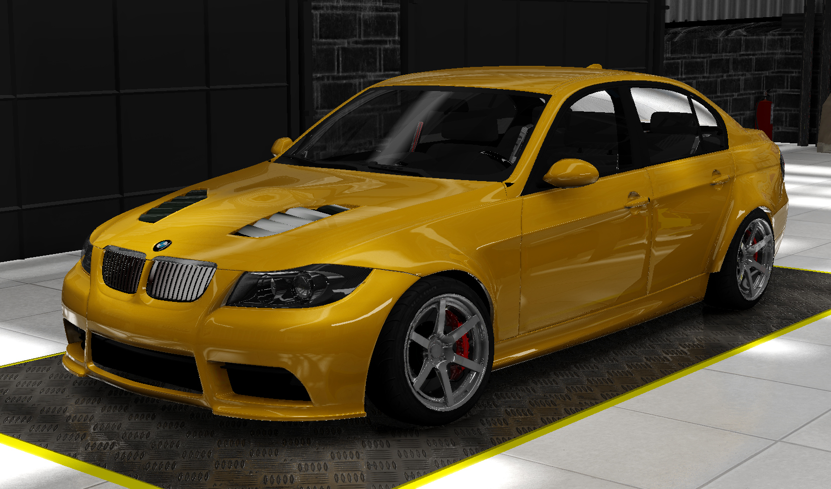 BMW E90 Drift, skin vivid_yellow