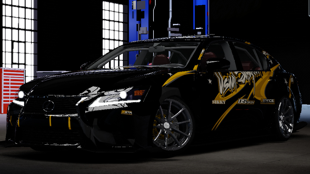 Lexus GSF Drift, skin TUS team paint black