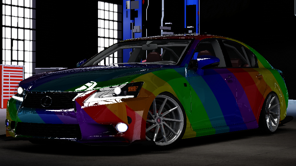 Lexus GSF Drift Vossen, skin rainbow