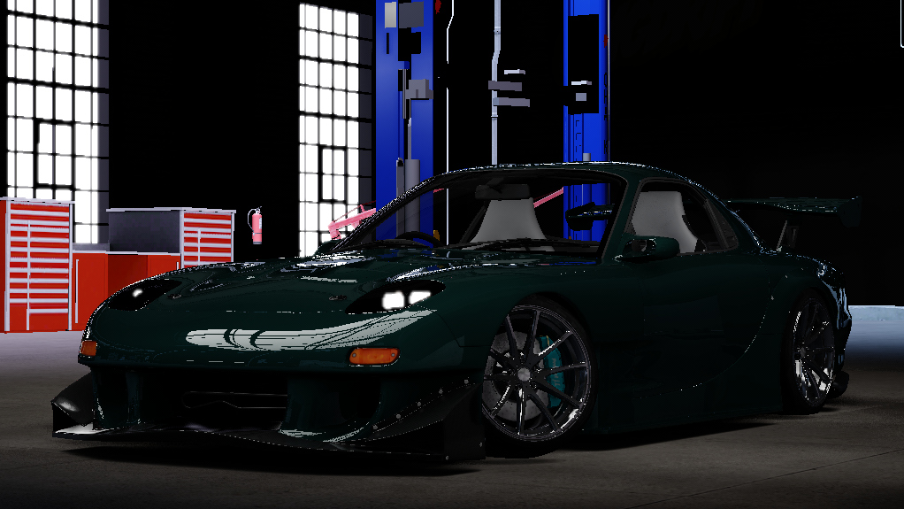 Mazda RX-7 Re amemiya Drift, skin Dark Green