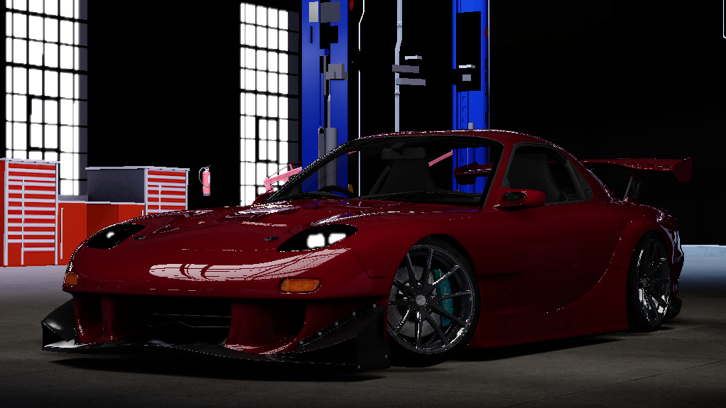 Mazda RX-7 Re amemiya Drift, skin Garnet Red