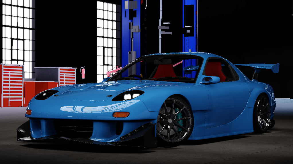 Mazda RX-7 Re amemiya Drift, skin hyper blue