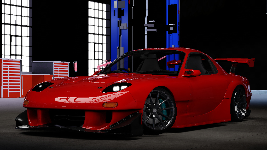 Mazda RX-7 Re amemiya Drift, skin lightning_red