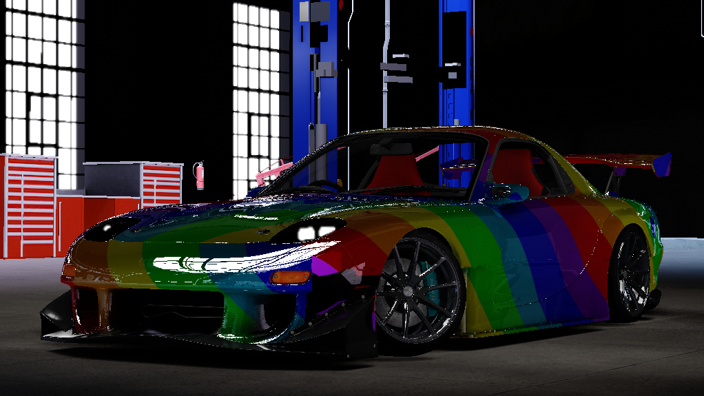 Mazda RX-7 Re amemiya Drift, skin rainbow