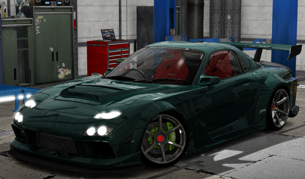 Mazda RX-7 TCP Drift, skin Dark Green