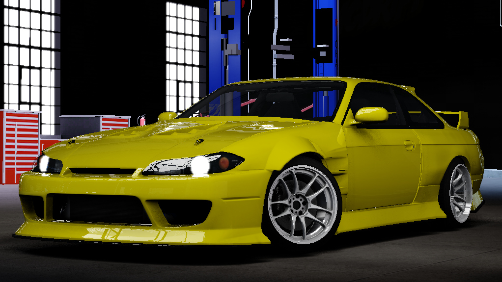 Nissan Silvia S14.5 Drift, skin vivid_yellow