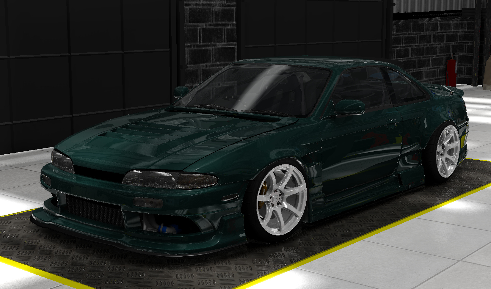 Nissan Silvia S14 Origin Lab, skin Dark Green