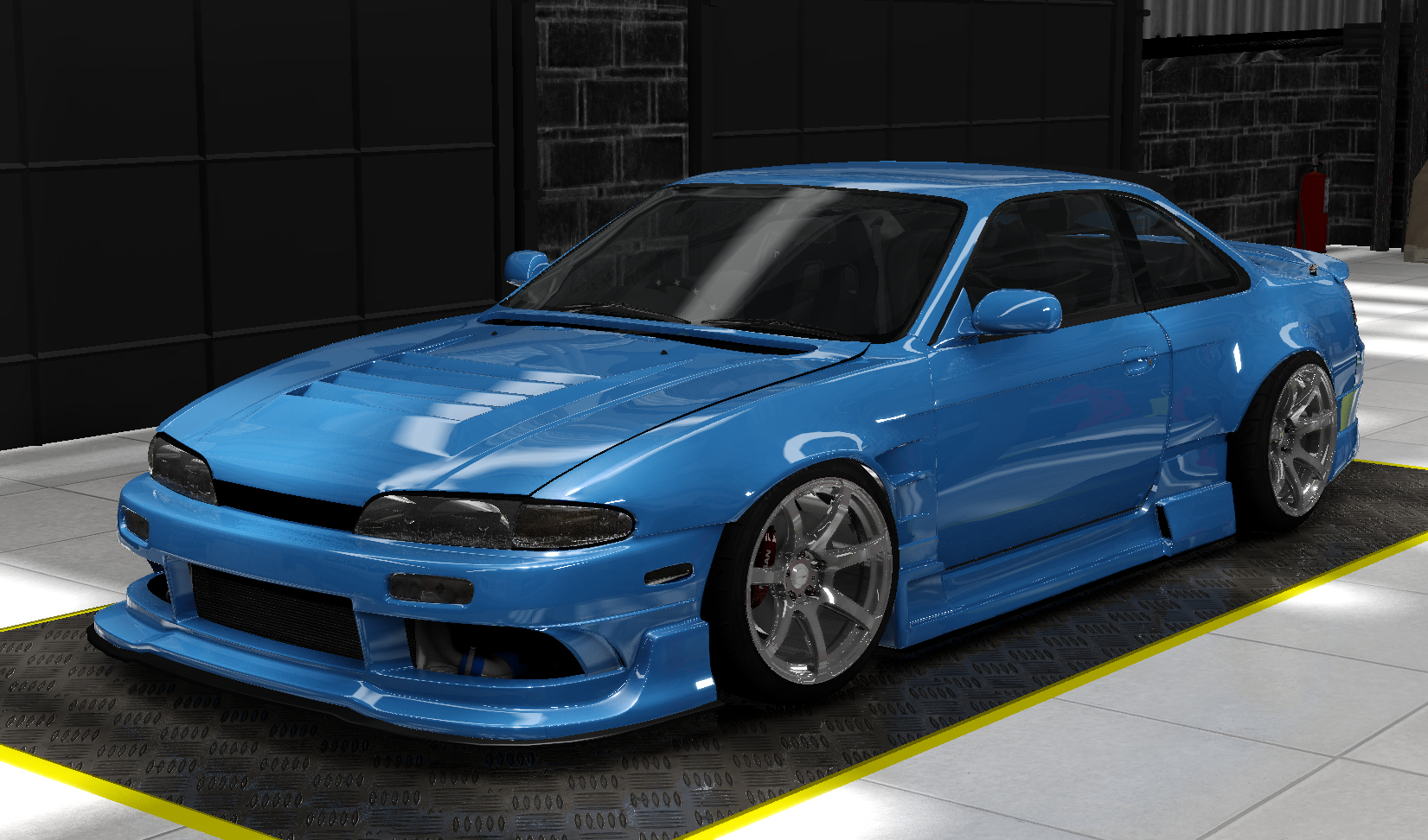 Nissan Silvia S14 Origin Lab, skin hyper blue