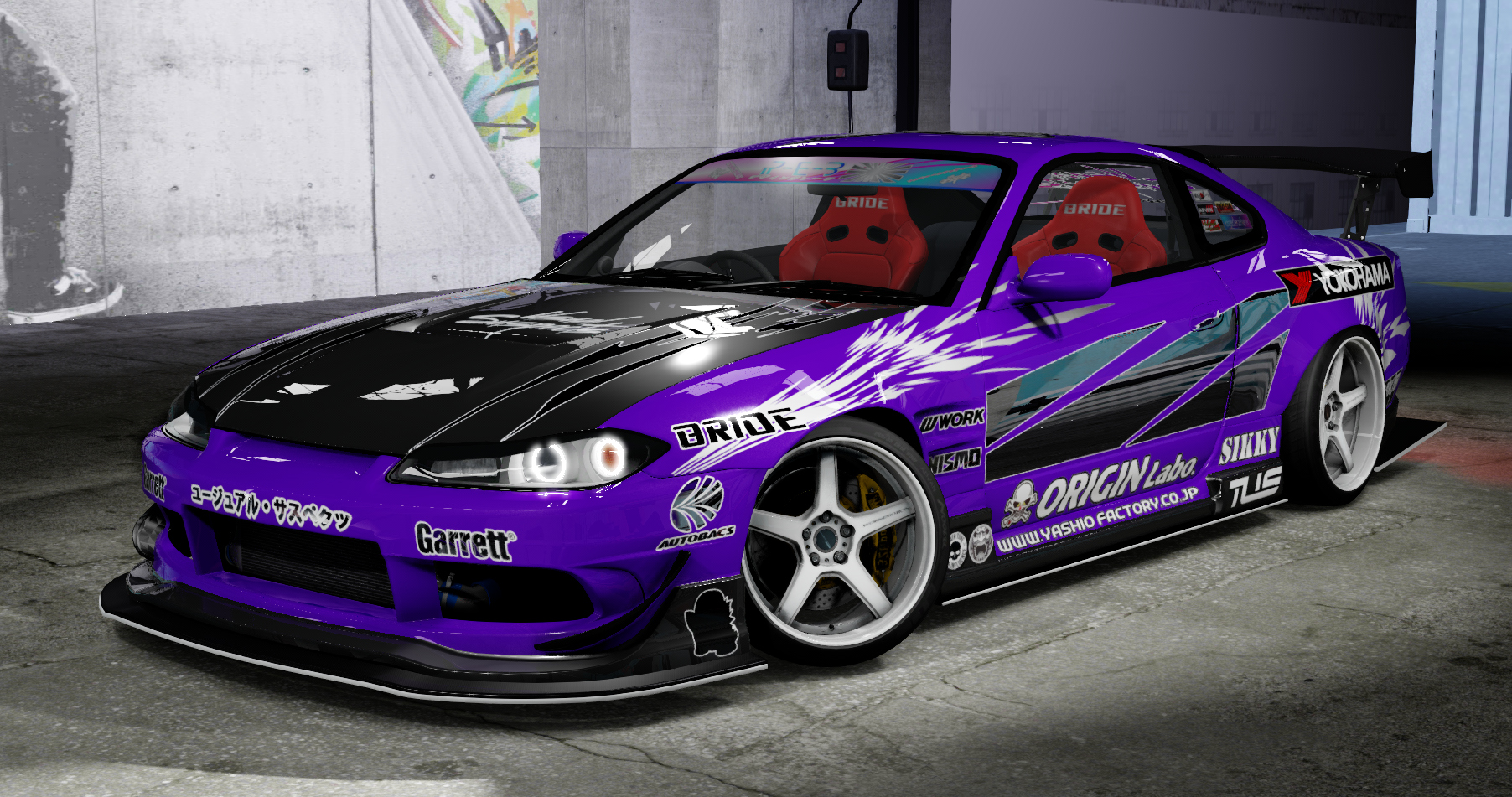 Nissan Silvia S15 Origin Lab, skin Speedxs Purple