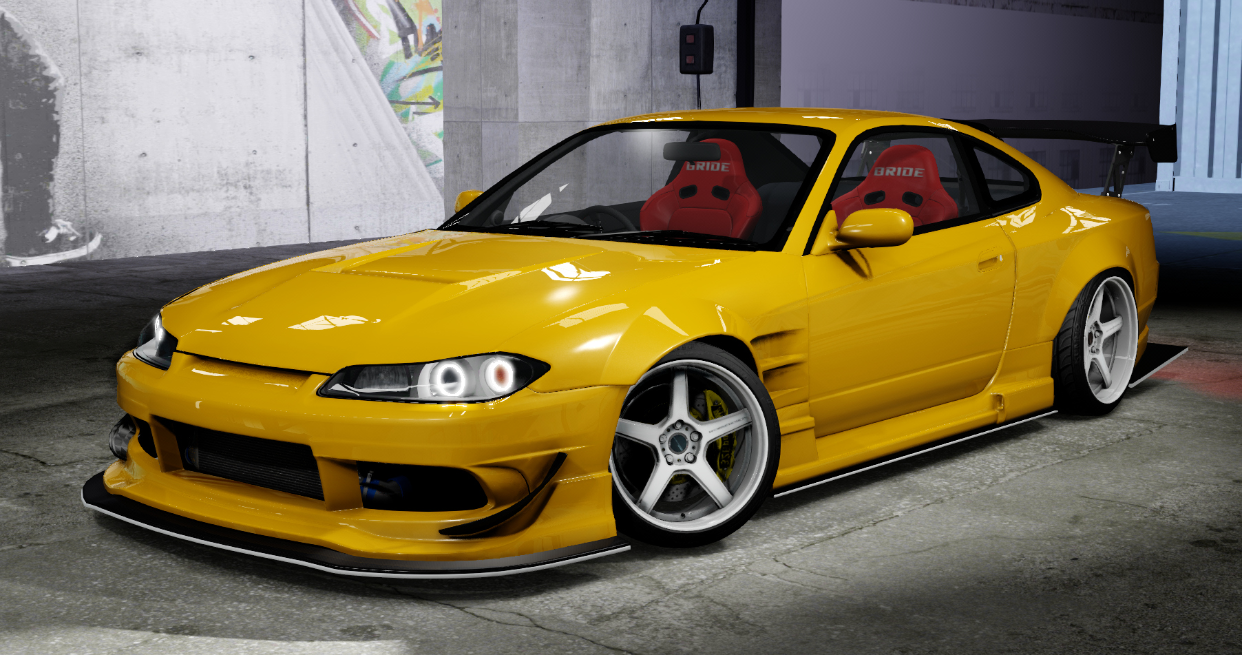 Nissan Silvia S15 Origin Lab, skin vivid_yellow