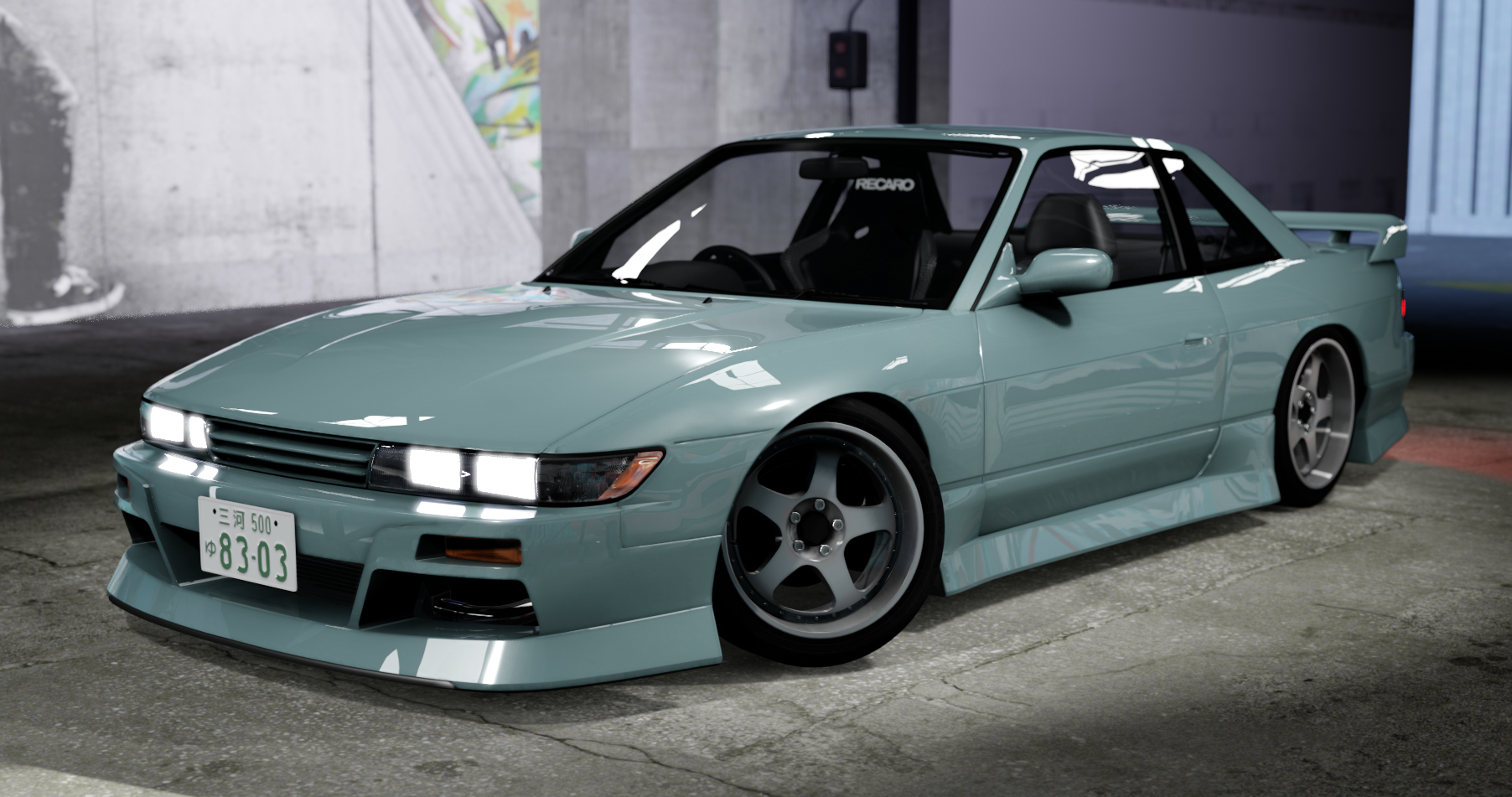 Nissan Silvia S13 WDT Street, skin two_tone_lime_green
